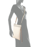 Monili Fringe Leather Crossbody Bag, Nude