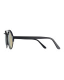 Milan II Mirrored Round Sunglasses, Black/Bronze