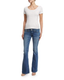 Karlie Low-Rise Bell-Bottom Jeans, Authentic Blue