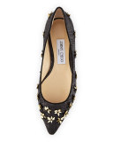 Romy Flower Raffia Ballerina Flat