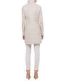 Quilted Cashmere Zip-Front Coat, Ranunculus