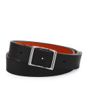 Reversible Leather Belt Boxed Gift Set, Black/Bourbon