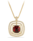 26mm Châtelaine 18K Faceted Garnet Bezel Enhancer with Diamonds