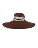 Super Super Wide Panama Straw Hat, Oxblood