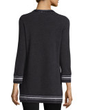 Bead-Trim Cashmere Sweater