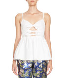 Triple-Bow Peplum Tank, White