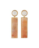 Regal Column Earrings, Peach Aventurine