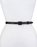 Thin Leather Belt, Black