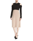 Abalone Cold-Shoulder Combo Dress