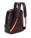 Smooth-Leather Backpack, Dark Brown