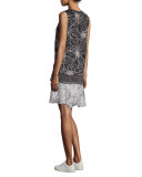 Liza Mixed-Print Tiered Tank Dress