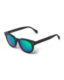 Greenport Mirrored-Lens Sunglasses, Black/Green