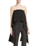 Pippin Strapless Crepe Top, Black