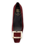 Decollete Belle Vivier Suede Pump, Burgundy