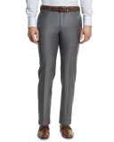 Trofeo Flat-Front Trousers, Gray
