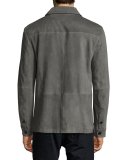 Suede Shirt Jacket, Gray