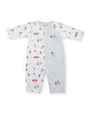 Fire Chief Printed Pima Coverall, White, Size 3-24 Months