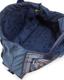 Ella Printed Packable Tote Bag, Navy Eden