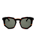 Composite Geometric Sunglasses, Tiger Tortoise