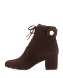 Finlay Mid Suede Lace-Up Bootie, Brown