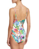 Calypso Island Printed Sweetheart One-Piece Swimsuit