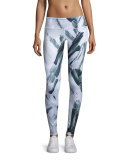 Airbrush Sport Leggings, Modernist Black/White