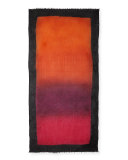 Mika Colorblock Wool Scarf, Pink/Orange