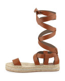 Gila Lace-Up Espadrille Sandal, Chestnut