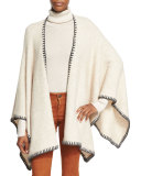 Kamala Solid Oversized Poncho, Cream