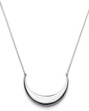 Large Sterling Silver Crescent Pendant Necklace, 26"