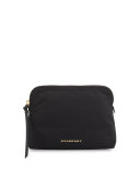 Zip-Top Technical Nylon Pouch Bag, Black