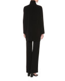 Mock-Neck Open-Front Jacket, Black
