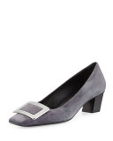 Decollete Belle Suede Pump, Gray