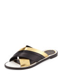 Mirror Crisscross Flat Slide Sandal