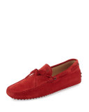 Suede Tie-Front Driver, Red