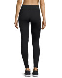 Shiny Moto Sport Leggings, Wine/Black