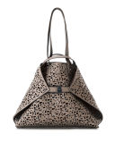 Ai Medium Laser-Cut Leather Shoulder Bag