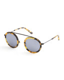 Conti Mirrored Round Aviator Sunglasses, Matte Congo