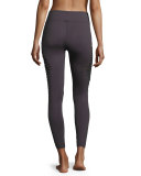 Mentor Mesh-Inset Athletic Leggings, Charcoal
