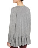 The Baggy Ruffle Tee, Heather Gray