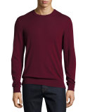 Richmond Check-Patch Cashmere-Blend Sweater, Claret
