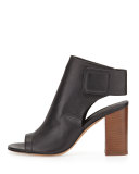 Faye Open-Toe Leather Bootie