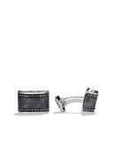 Chevron Cuff Links with Black Diamonds