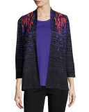 Embroidered-Shoulder Knit Jacket 