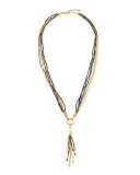 Sultan Collection Black Diamond Beaded Necklace with Tassel 