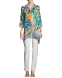 Paisley-Print Georgette Blouse