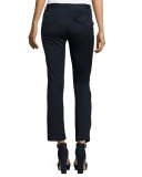 Le Crop Mini Boot-Cut Chino Pants, Blue