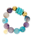 Agate & Druzy Beaded Bracelet