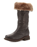 Valerie Shearling Fur Pull-On Boot, Black