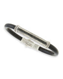 Men's Spinel-Inlay Leather Bracelet